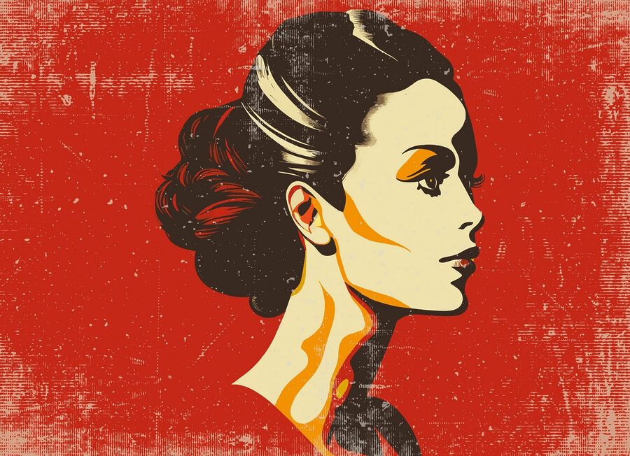 Donna con uno chignon