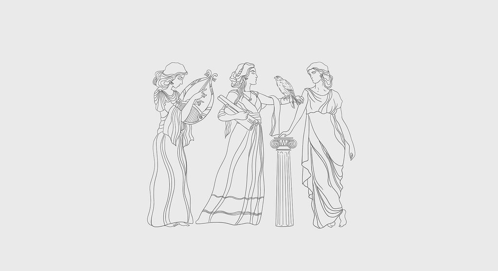 Disegno lineare di donne vestite Disegno lineare di donne vestite