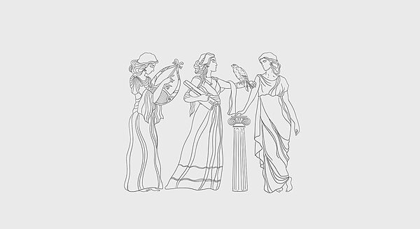 Disegno lineare di donne vestite Disegno lineare di donne vestite