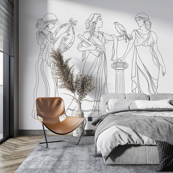 Disegno lineare di donne vestite Disegno lineare di donne vestite
