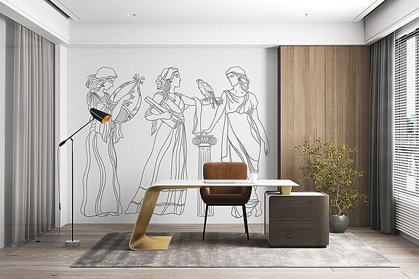 Disegno lineare di donne vestite Disegno lineare di donne vestite
