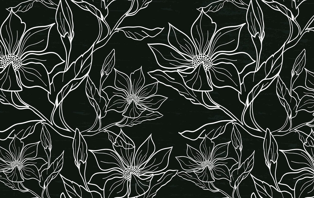Motivo floreale in bianco e nero Motivo floreale in bianco e nero