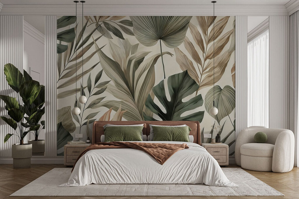 Wallpaper with leaves Wallpaper with leaves