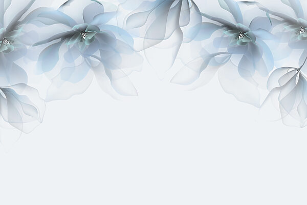 Gruppo di fiori con fiori bianchi e blu Gruppo di fiori con fiori bianchi e blu