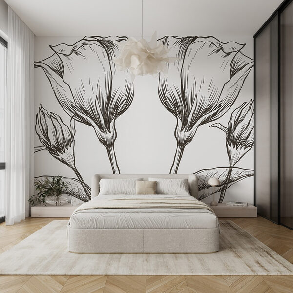Disegno di fiori su sfondo bianco Disegno di fiori su sfondo bianco