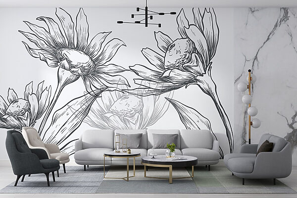 Disegno di fiori con foglie Disegno di fiori con foglie