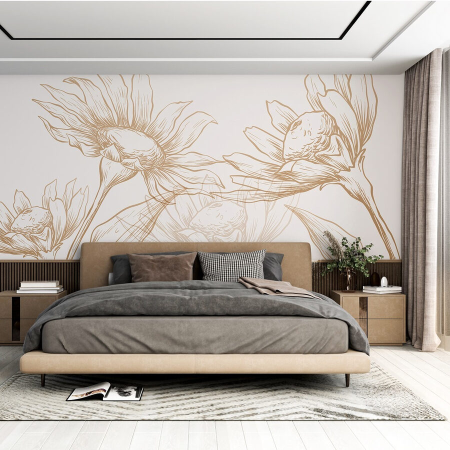 Disegno di fiori e foglie