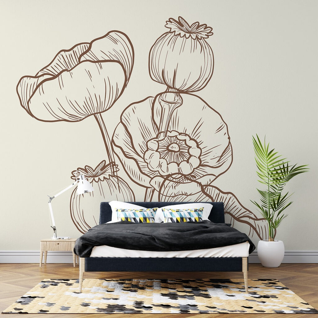 Drawing of flowers on a white background Drawing of flowers on a white background