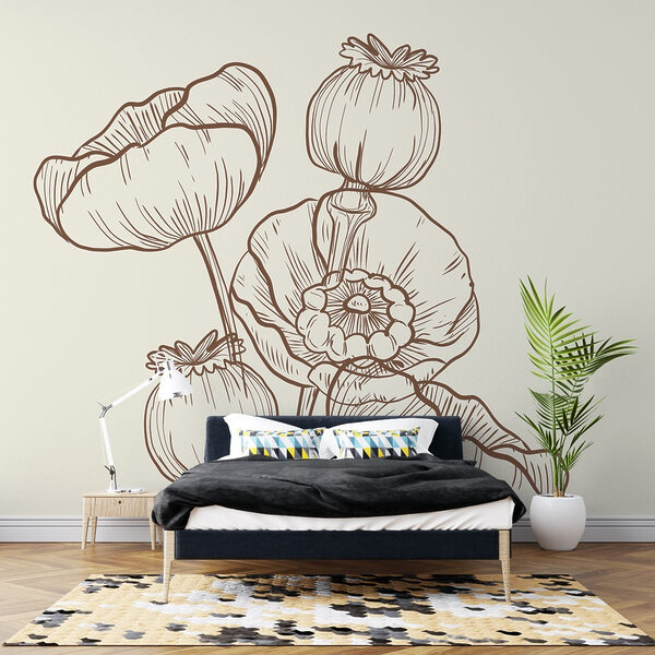 Drawing of flowers on a white background Drawing of flowers on a white background