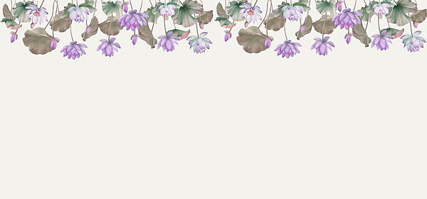 Fila di fiori viola e foglie verdi Fila di fiori viola e foglie verdi