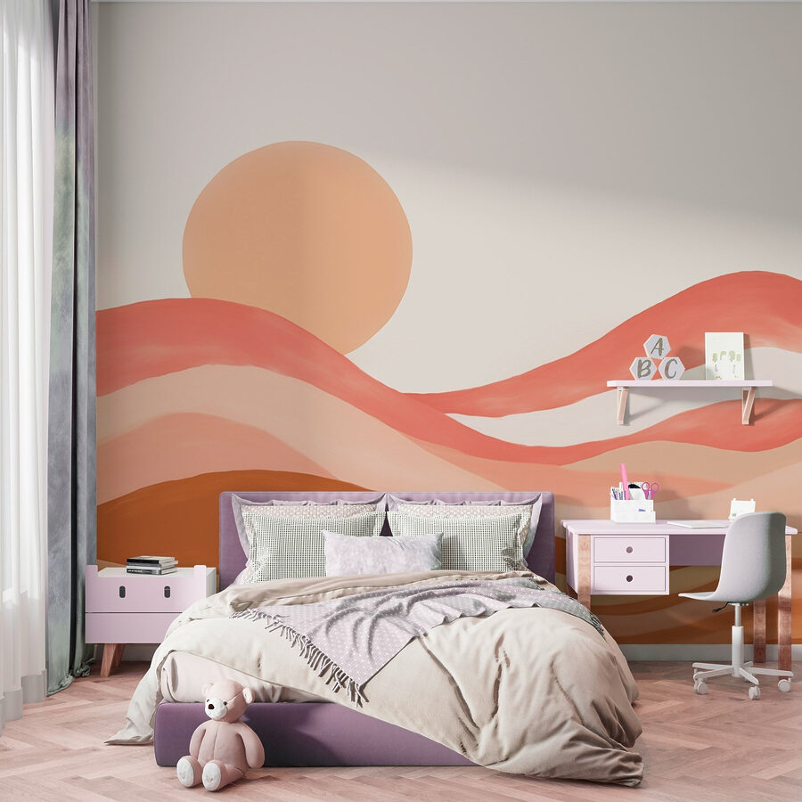 Pittura di un deserto con sole Pittura di un deserto con sole