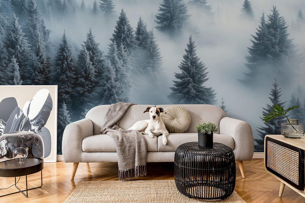 Group of trees covered in snow