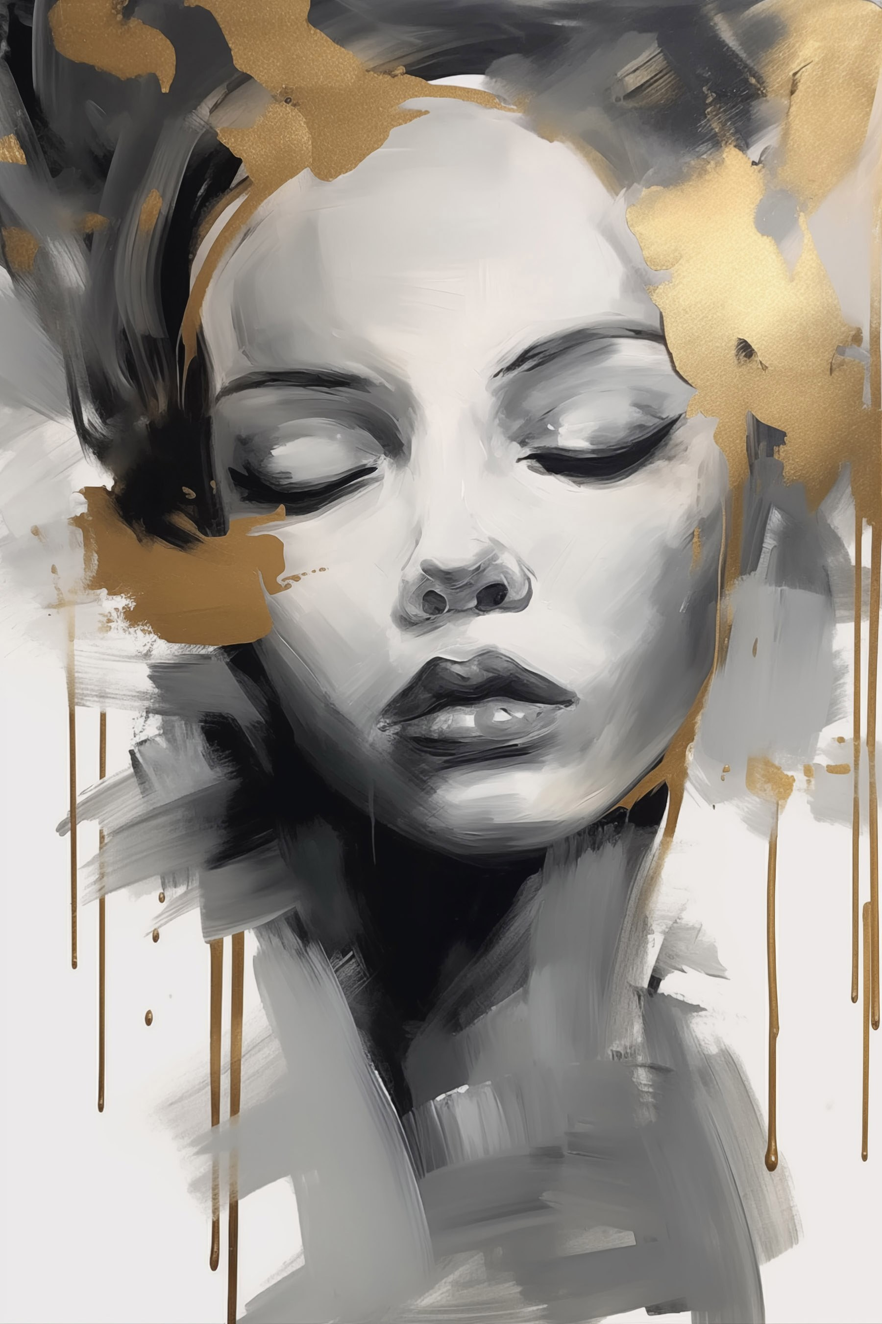 Dreamy face in muted tones