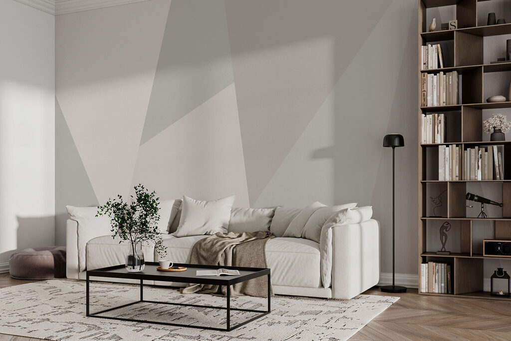 Grey and white triangle pattern