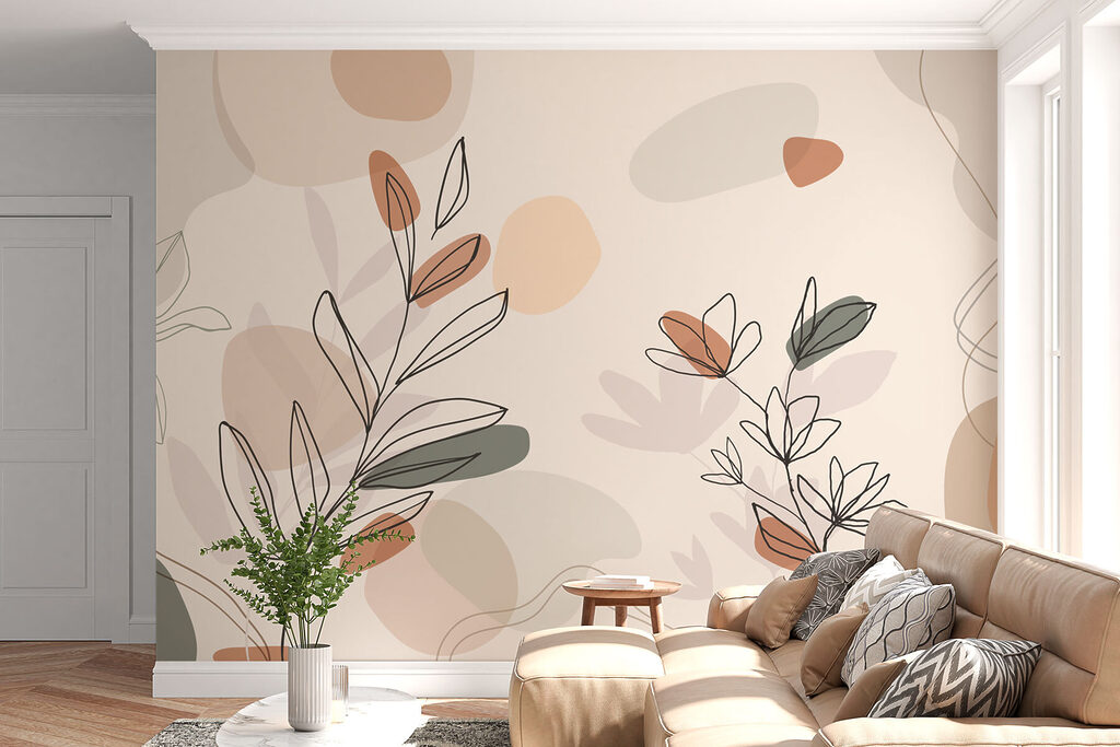 Drawing of leaves and flowers