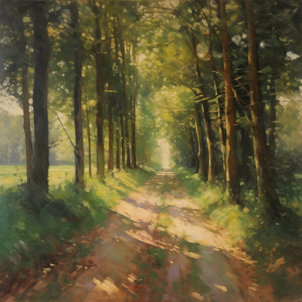 Dirt road through a forest