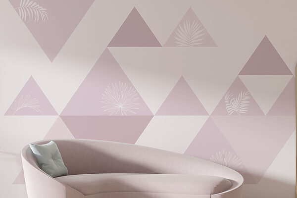Triangoli rosa con fiori bianchi Triangoli rosa con fiori bianchi