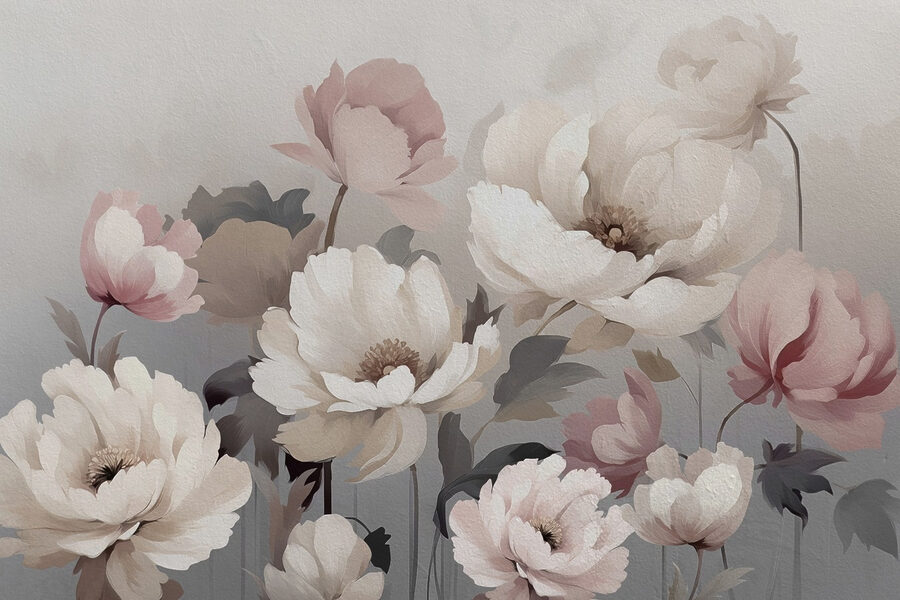Pittura di fiori su una parete Pittura di fiori su una parete