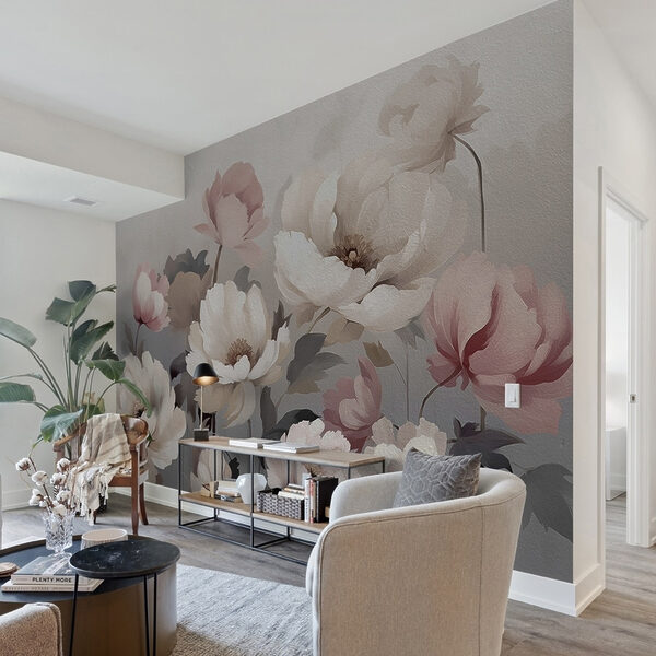 Pittura di fiori su una parete Pittura di fiori su una parete