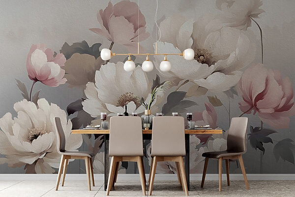 Pittura di fiori su una parete Pittura di fiori su una parete