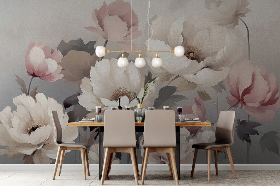 Pittura di fiori su una parete Pittura di fiori su una parete