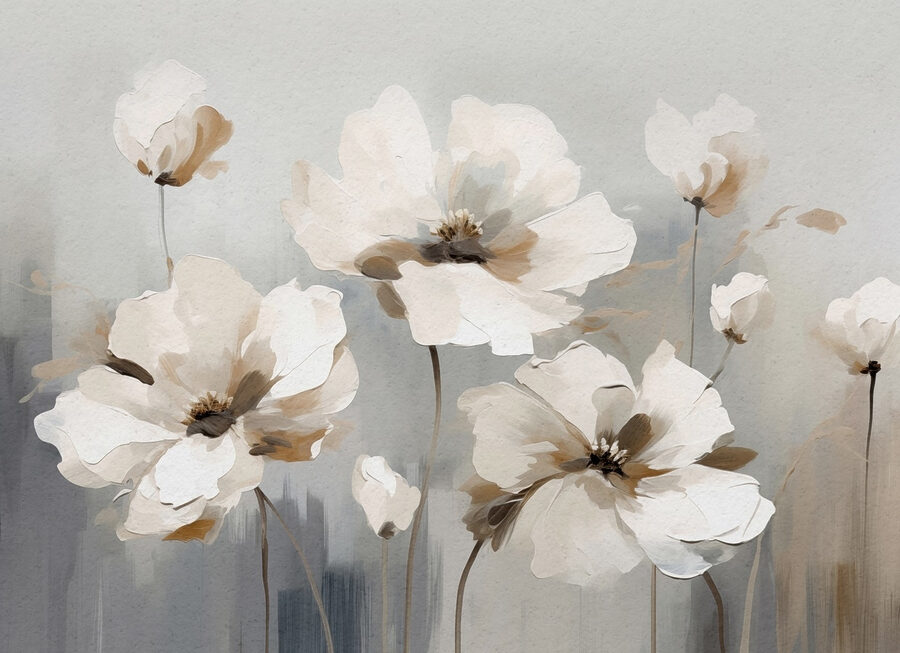 Pittura di fiori bianchi