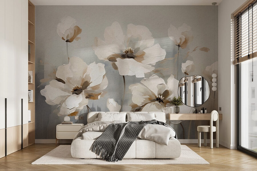 Pittura di fiori bianchi