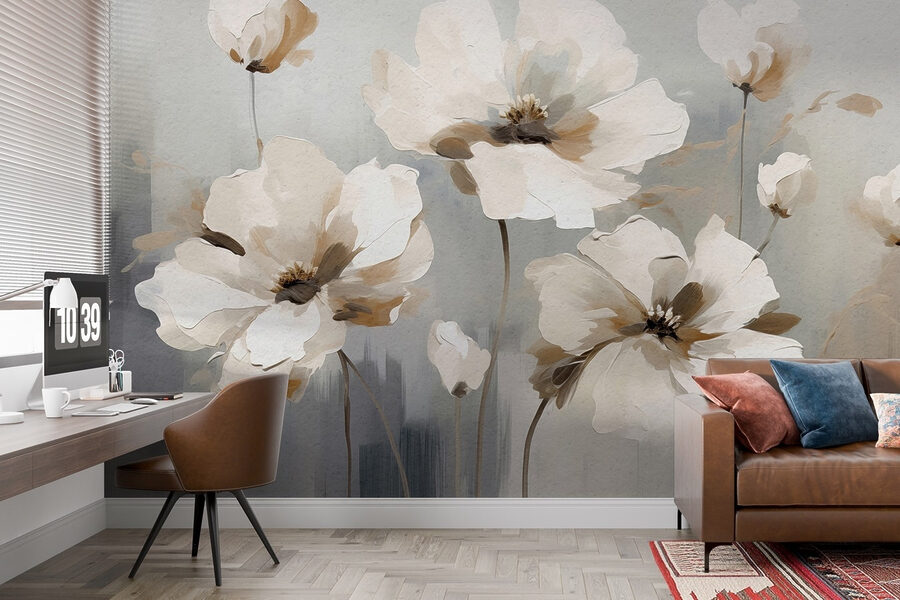 Pittura di fiori bianchi