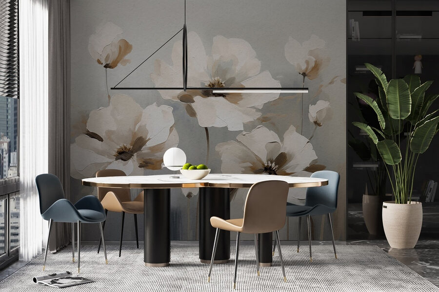 Pittura di fiori bianchi