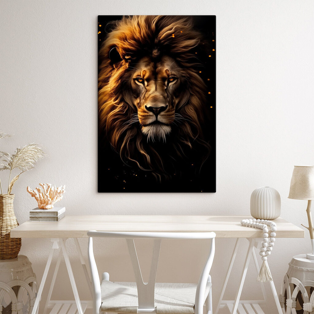 Lion with long mane