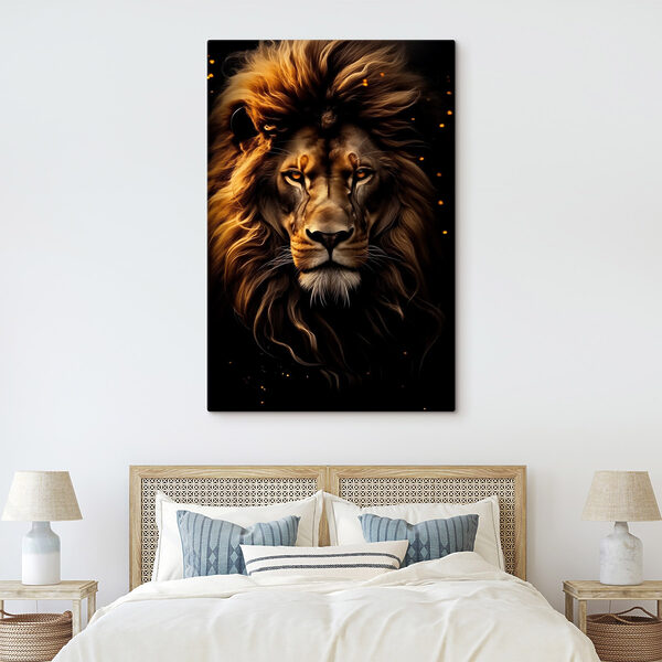 Lion with long mane