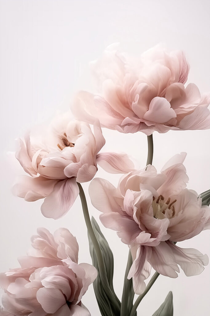 Delicate blooms in soft pastel hues Delicate blooms in soft pastel hues