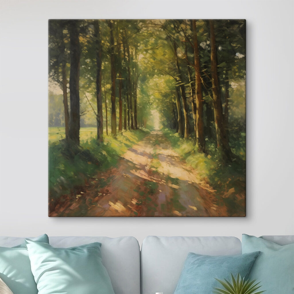 Dirt road through a forest