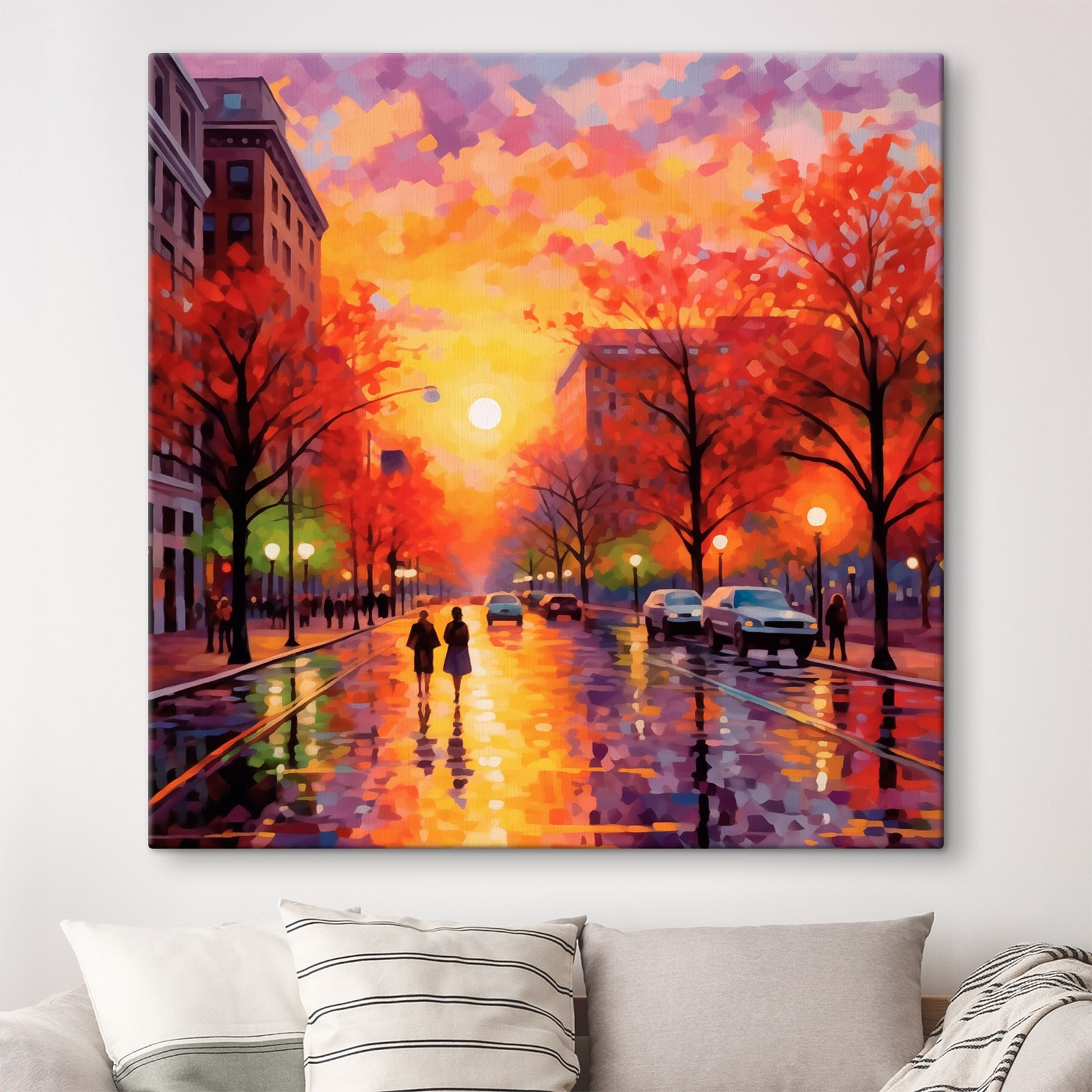 Street with cars and trees on it