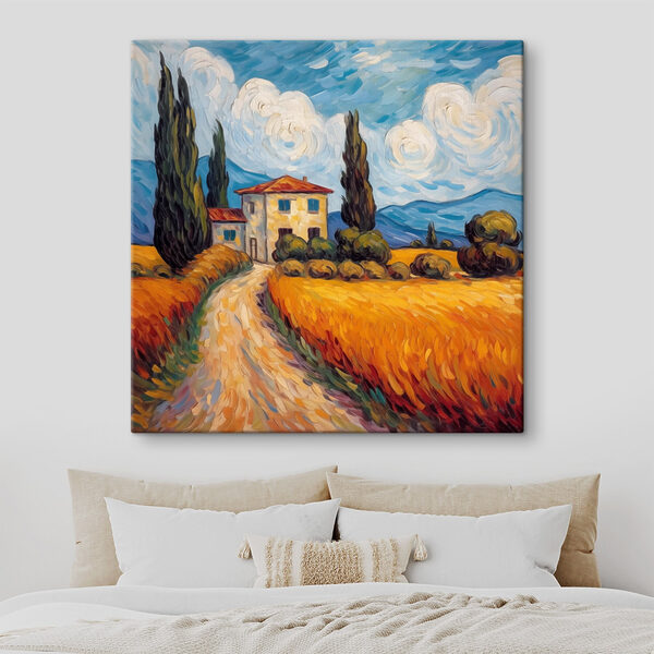 Quadri Dipinto raffigurante una casa in un campo di grano (COD: s41500) Quadri Quadri Dipinto raffigurante una casa in un campo di grano (COD: s41500)