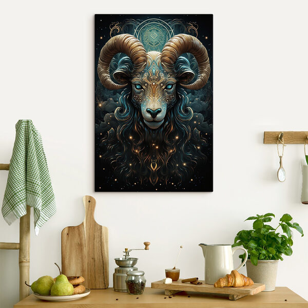 Dipinto raffigurante un ariete con un motivo decorativo Quadri Dipinto raffigurante un ariete con un motivo decorativo