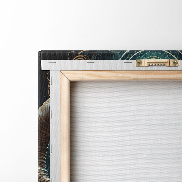 Painting of a ram with a pattern on it