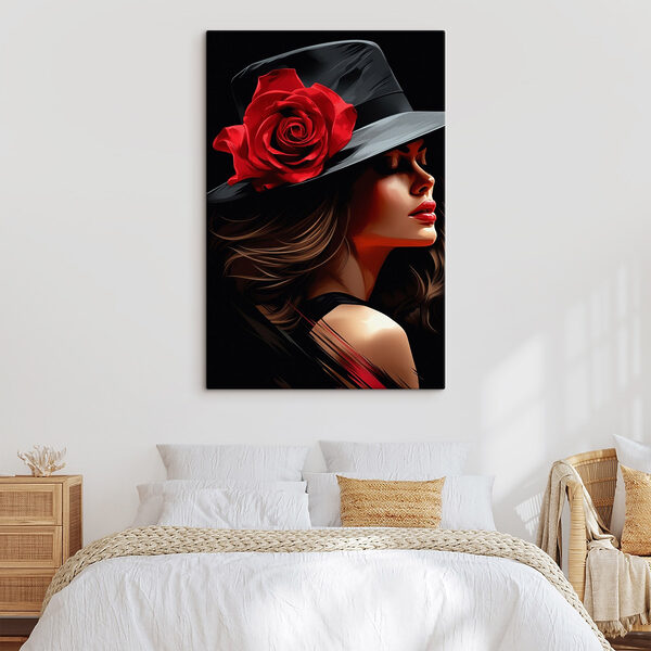 Quadri Donna con una rosa nel cappello (COD: s41546) Quadri Quadri Donna con una rosa nel cappello (COD: s41546)