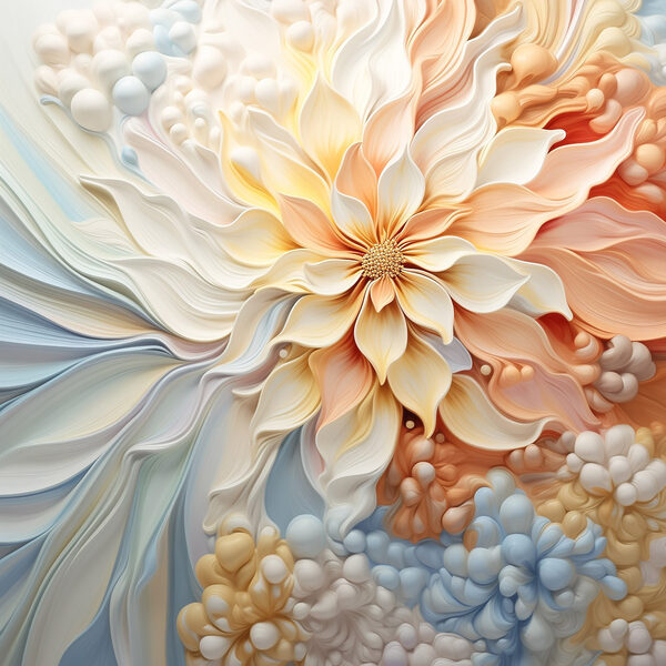 Soft petals in pastel hues bloom