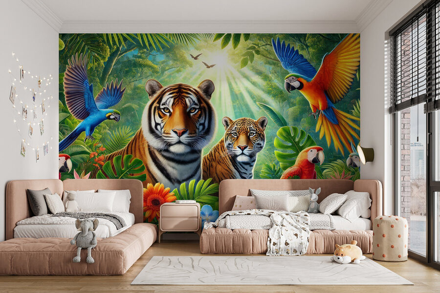 Gruppo di animali nella giungla