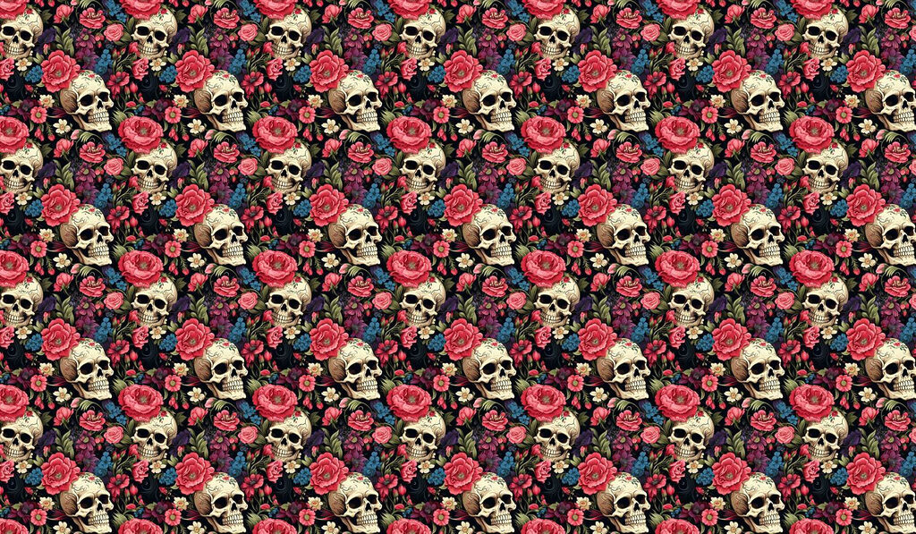 Motivo di teschi e fiori Motivo di teschi e fiori