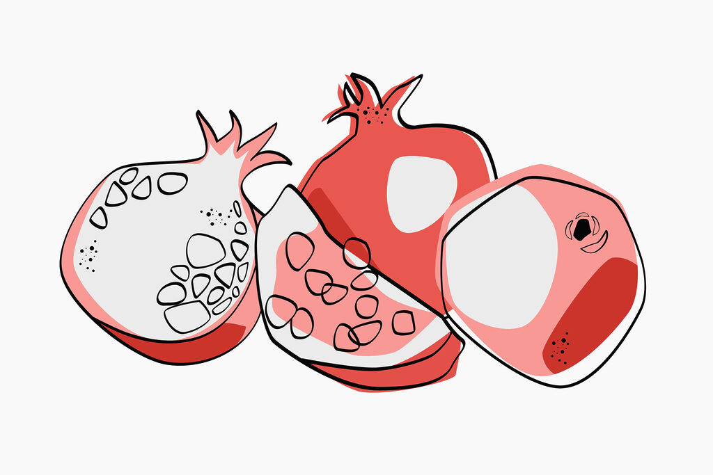 Group of pomegranates Group of pomegranates