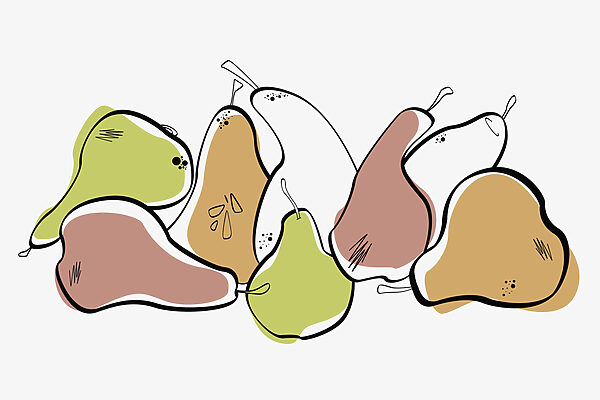 Group of pears with black lines Group of pears with black lines