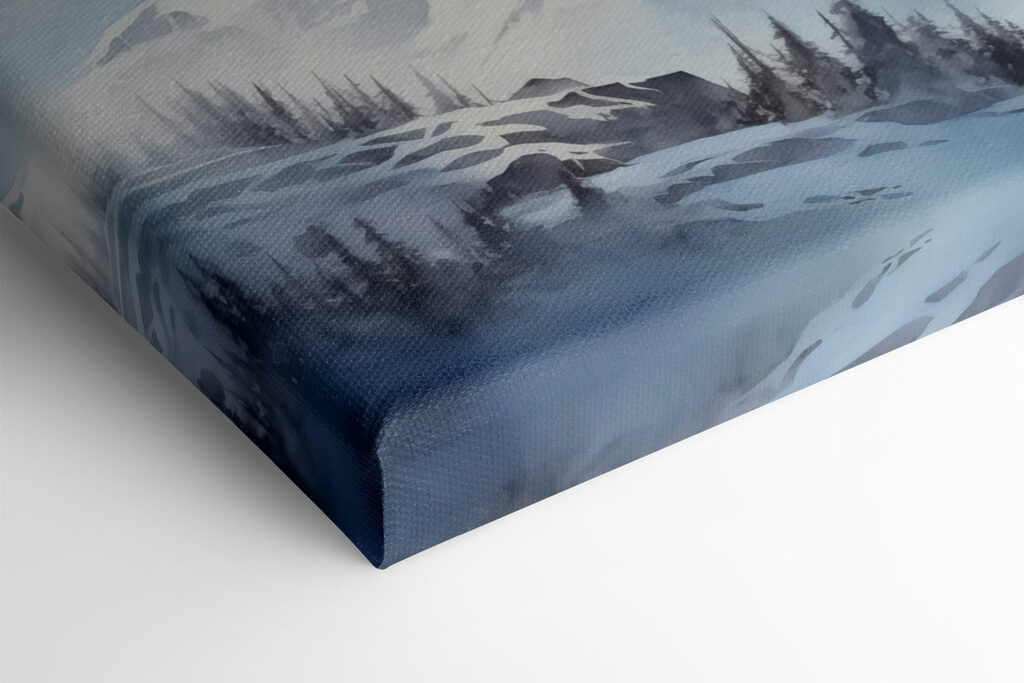 Snowy mountain range with trees Snowy mountain range with trees