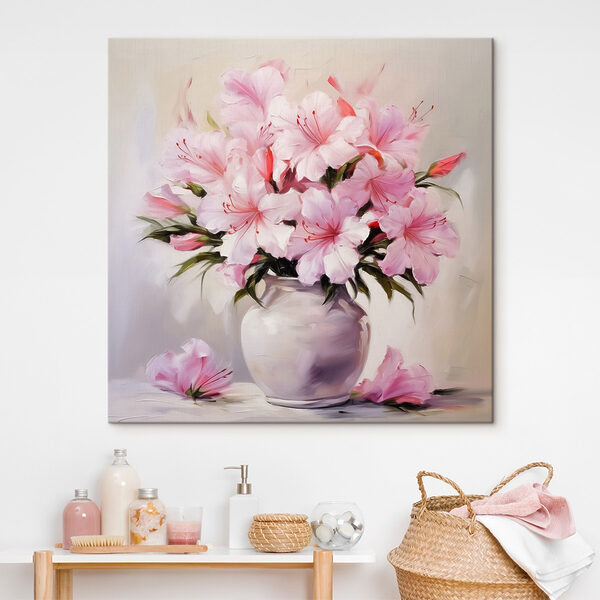 Quadri Quadri Dipinto raffigurante fiori rosa in un vaso (COD: s41472)