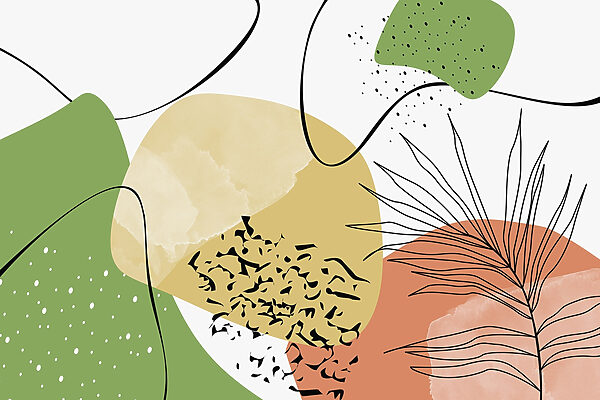Arte colorata con forme nere e verdi Arte colorata con forme nere e verdi