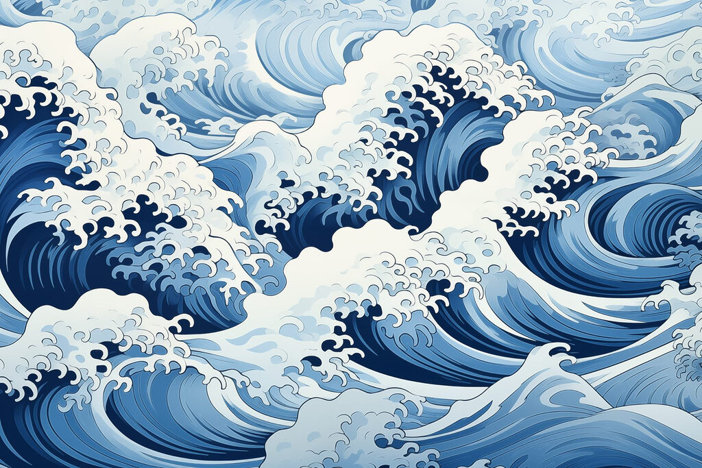 Motivo a onde blu e bianche Motivo a onde blu e bianche