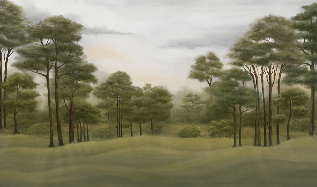 Paesaggio con alberi ed erba Paesaggio con alberi ed erba
