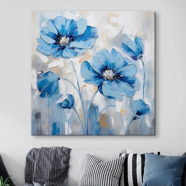 Quadri Dipinto di fiori blu (COD: s41597) Quadri Quadri Dipinto di fiori blu (COD: s41597)