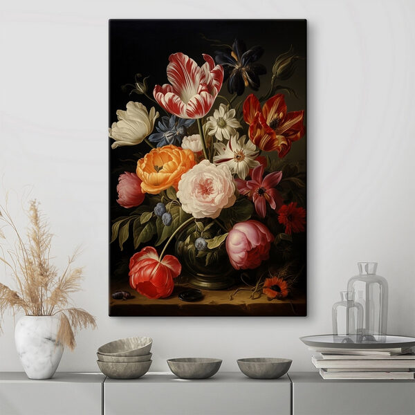 Quadri Dipinto di fiori su sfondo nero (COD: s41608) Quadri Quadri Dipinto di fiori su sfondo nero (COD: s41608)